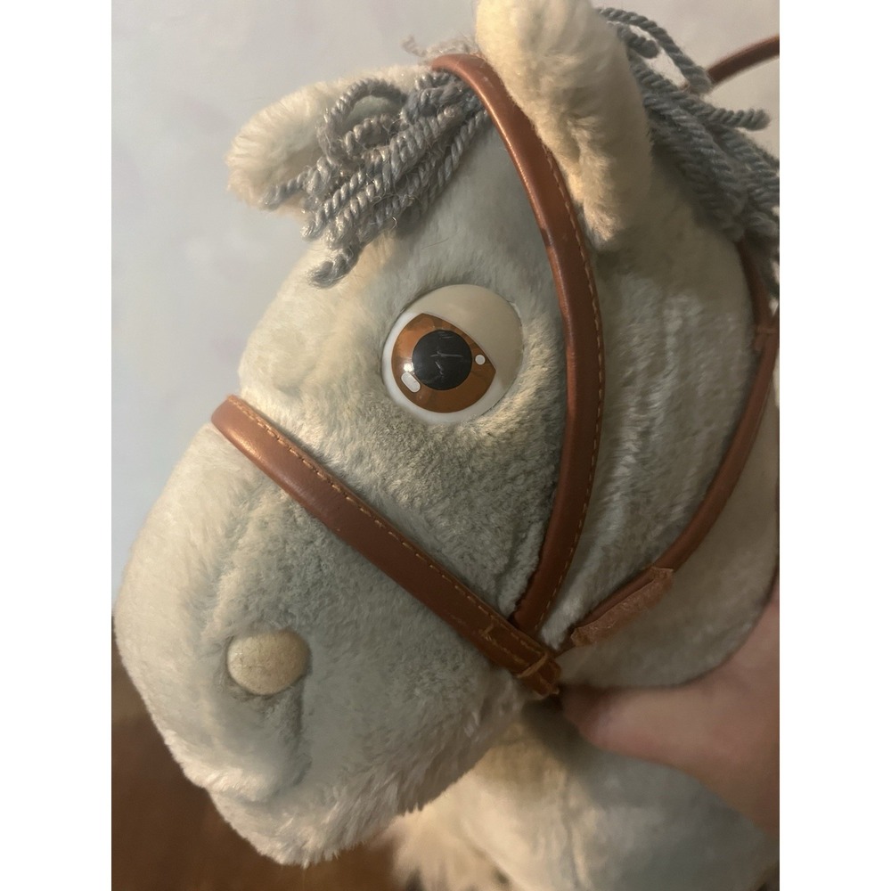 Vintage 1984 Cabbage Patch Kids Pony Plush Gray Show Horse w/Bridle - Picture 6 of 8